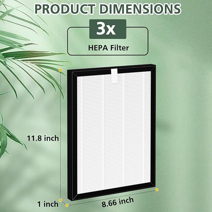 ProHEPA 9000 HEPA Replacement Filters Compatible with VEVA ProHEPA 9000 Air Pur ifiers, 3 Pack HEPA Filters Only