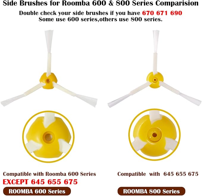 Accessory Replacement Kit Bristle Beater & Side Brushes & Aero Vac Filters Compatible with iRobot Roomba 600 Series 585 595 614 618 620 630 650 660 680 685 690 692 694 695 Vacuum Parts