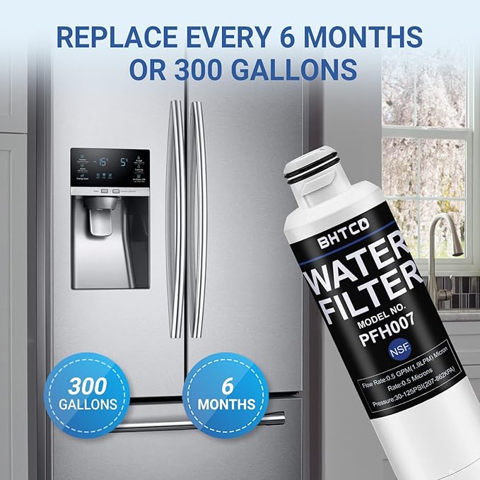 Water Filter for Samsung Refrigerator RF263BEAESG, RF261BEAESR, RF25HMEDBSR, RF263TEAESR, RS261MDRS/XAA, RH25H5611SR (all AA Included) Model Replacement - 3 PCS