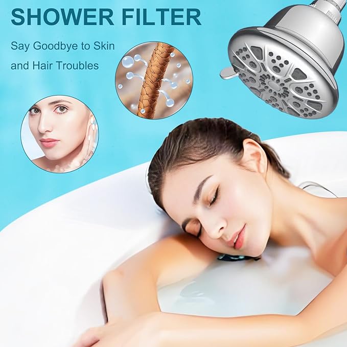 Replacement Fixed Shower Filter Compatible with MakeFit Filtered Shower Head - H5H117, 2 Pcs