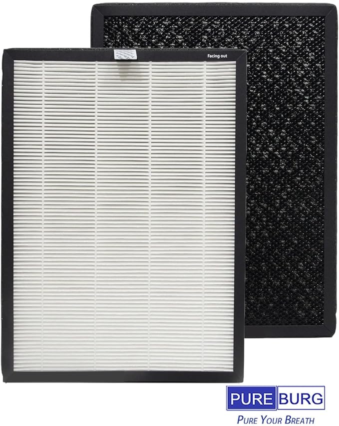 PUREBURG Replacement Filter Compatible with LUFTRUM C3500 Air Purifier,2-Pack (2 filters per pack) H13 HEPA Activated Carbon 3-Stage Filtration