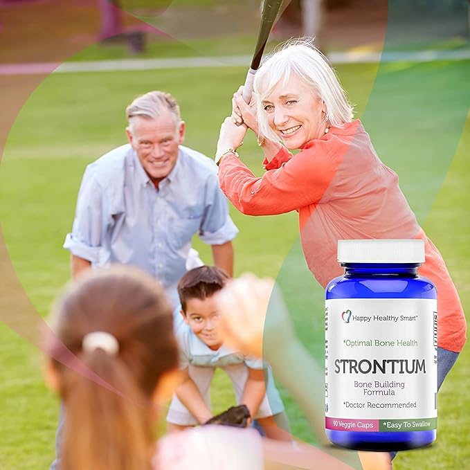 #1 Strontium Bone Healthy Supplement Recommended By Doctors Worldwide 90, Easy To Swallow Veggie Caps Made In The USA