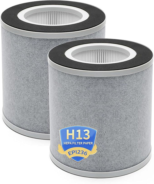 EPI236 Replacement Filter Compatible with Elechomes EPI236 Air Purifiers,H13 HEPA Activated Carbon 3-Stage Filtration,2 Pack