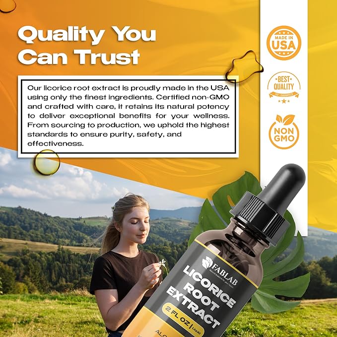 FabLab Licorice Root Extract - Herbal Immune Support- Glycyrrhiza Glabra Supplement for Digestion Restore Respiratory Health Fatigue -Non-GMO (2)