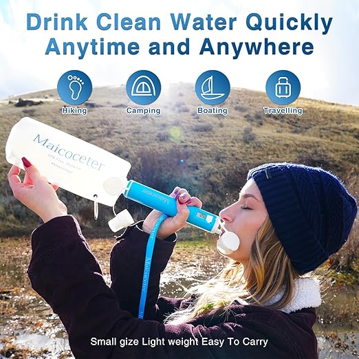 Membrance Replacement (4 Pack) for Water Filter Straw, Portable Replacement Filter for Camping, Hiking & Emergency Preparedness