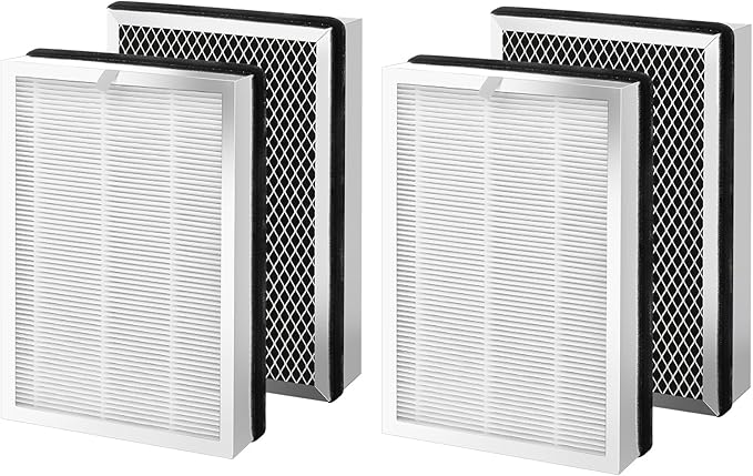 isinlive 25 Replacement Filter Compatible with 25 Air Purifier S1/W1/B1, HEPA Activated Carbon Filter, 4 Pack