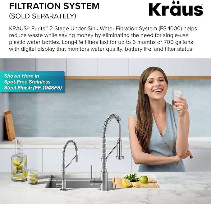 KRAUS Bolden Single Handle Drinking Water Filter Faucet for Reverse Osmosis or Water Filtration System in Spot-Free Antique Champagne Bronze, FF-104SFACB