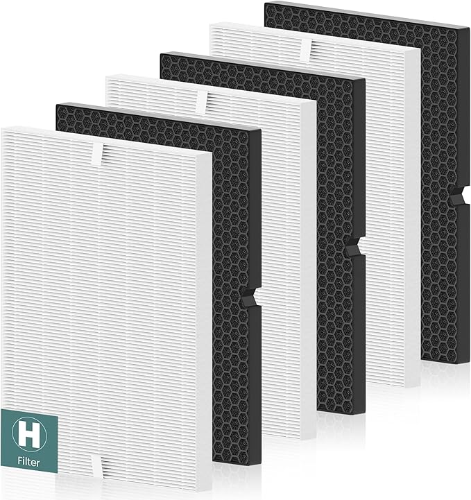 116130 Replacement Filter H for Winix 5500-2 AM80 Plasmawave Air Purifier, Includes 3 Pack True HEPA Filter and 3 Pack Activated Carbon Filter
