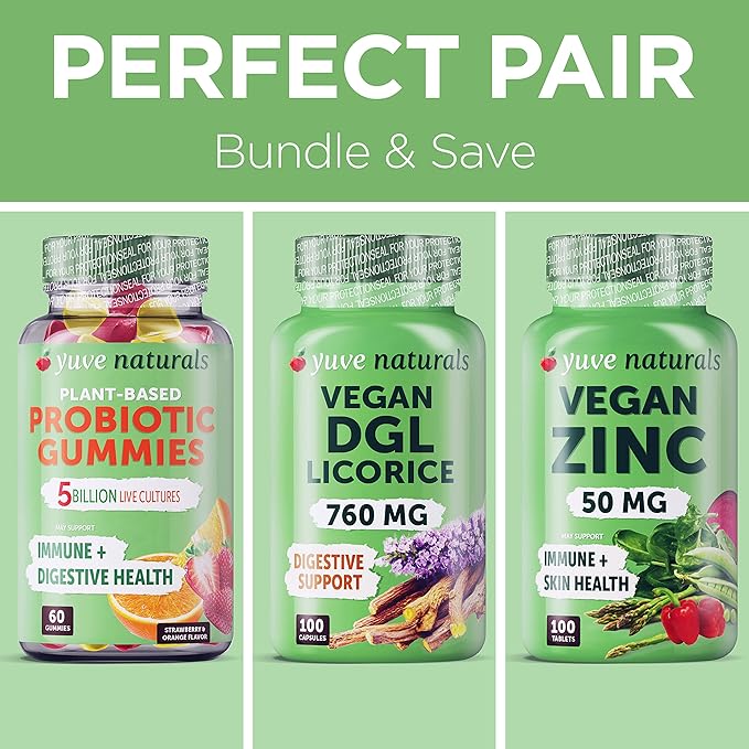 Yuve Vegan DGL Licorice 760mg - Ultra Pure Deglycyrrhizinated Licorice Root Capsules Supplement - Support Stomach, Gut & Intestinal Relief - Natural Acid Reflux Formula - Non-GMO & Gluten Free - 100ct
