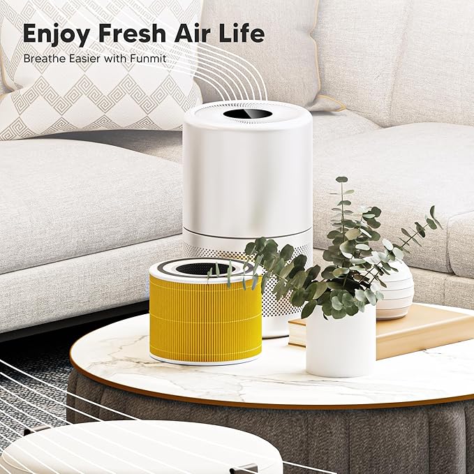 Core 300 Pet Care Replacement Filter for LEVOIT Core 300, Core 300S and Core 300-P Air Purifier, 3-in-1 H13 True HEPA Filter Replacement, Compared to Part # Core 300-RF-PA, 4 Pack, Yellow