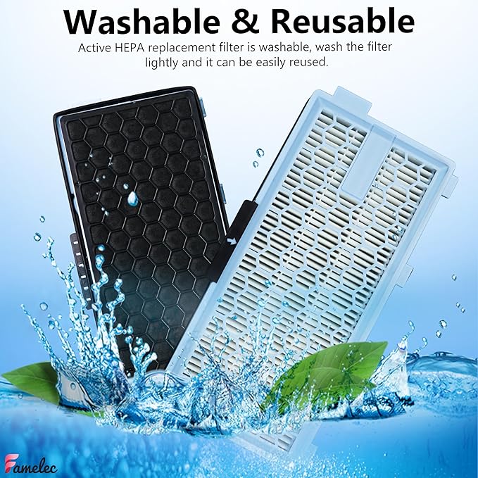 6 Pack SF-HA Hepa Filter for Miele Hepa Airclean 50 Filter, Miele Hepa Filter Replacement Model C3, S4, S5, S6, S8, S8000, S6999, Complete C2, C3, Compact C1, C2, Air Clean SF-HA 50 Hepa By FAMELEC