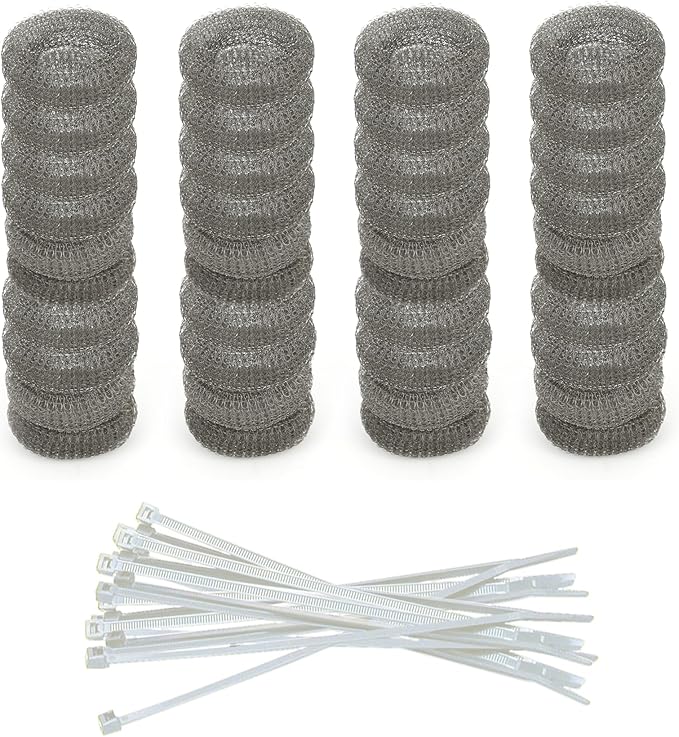Washing Machine Lint Trap – Stainless Steel Hose Filter, Mesh Drain Catcher, Washer Sock Lint Remover, Rust-Free Snare Laundry Filter with Nylon Cable Ties, 29cmx6.5cm – 40-Pack