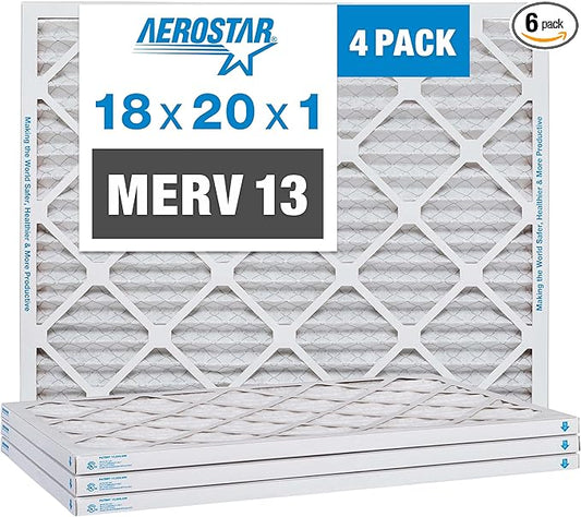 Aerostar 14x16x1 MERV 8-6 Count - High Efficiency Pleated HVAC, Furnace & Air Conditioner Filters - Removes Dust, Lint, Mold & Allergy-Causing Pollen