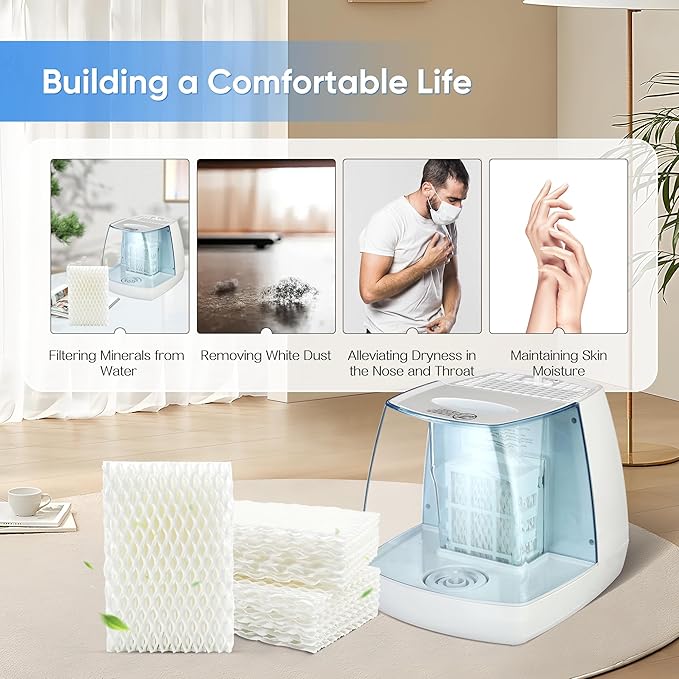 3 Pack Equate Humidifier Filter Replacement for ReliOn WF813 Eqwf813 RCM-832 RCM-832N, ProCare PCWF813 PCWF-813 PCCM-840 PCCM-832N Cool Mist Humidifier Filters