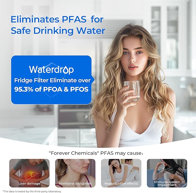 Waterdrop EDR3RXD1 Replacement for Everydrop® Filter 3, 4396841, 4396710, WD-F08, Kenmore® 46-9083, 46-9030 Refrigerator Water Filter, 2 Filters