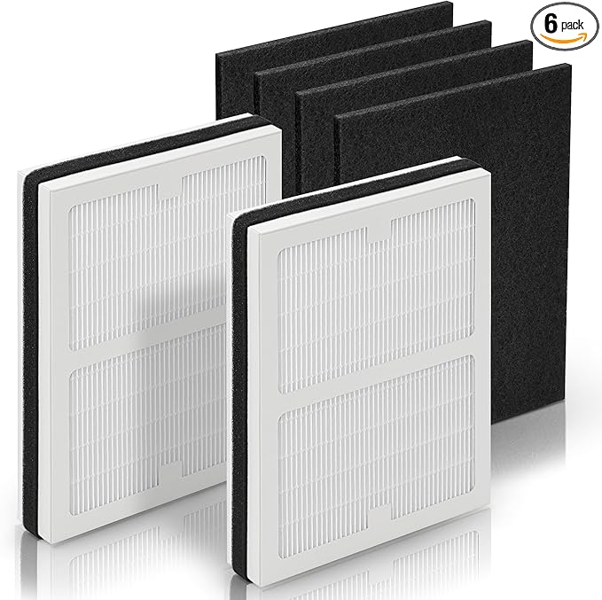 Idylis Air Purifier Replacement Filter A for Idylis Air Purifier AC-2119 IAP-10-100 IAP-10-150 IAPC-40-140 and Filtrete FAP-C01-A with Idylis Filter IAF-H-100A Size A, 2 H13 HEPA & 4 Carbon Pre-filter