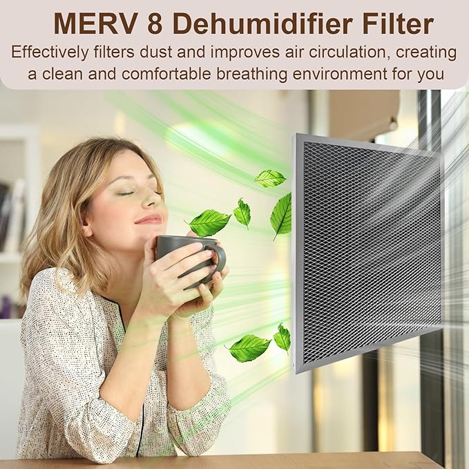 2 Pack 5443 MERV 8 Dehumidifier Filters Compatible with Aprilaire Whole-House Dehumidifiers Models 1830, 1850, 1852, Replacement for Ventilation Models 8191, 8192