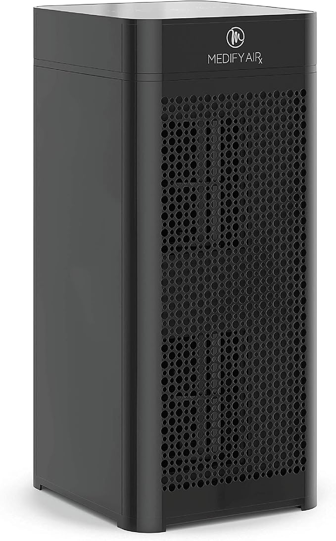 Medify MA-40 UV Light Air Purifier with True HEPA H14 Filter | 1,793 ft² Coverage in 1hr for Wildfires Smoke, Odors, Pollen, Pets | Removal to 0.1 Microns | Black, 1-Pack