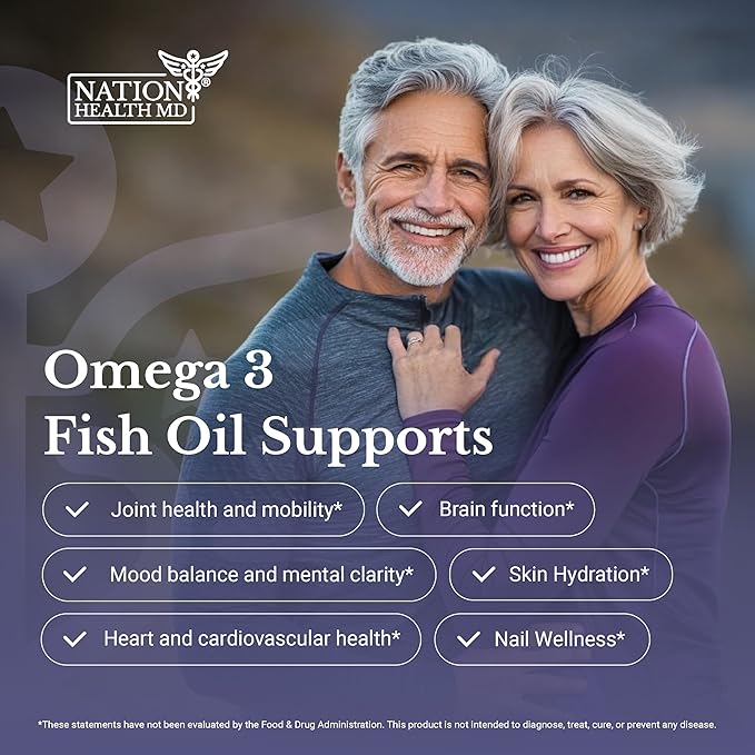 Omega-3 MD Fish Oil - Omega 3 Supplement for Women & Men - Wild-Caught & Burpless Fish Oil 3600 mg - with Omega3 Fatty Acid EPA 1300 mg + DHA 860 mg - Dairy Free, Gluten Free, Non-GMO - 90 Softgels