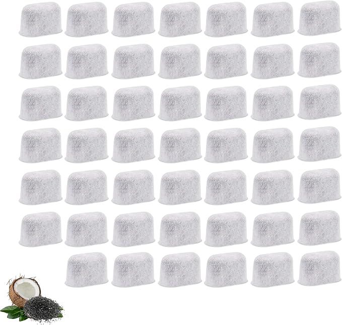 Nispira Activated Charcoal Water Filters Replacement Compatible with Cuisinart Coffee Machine Part DCC-RWF, 48 Units