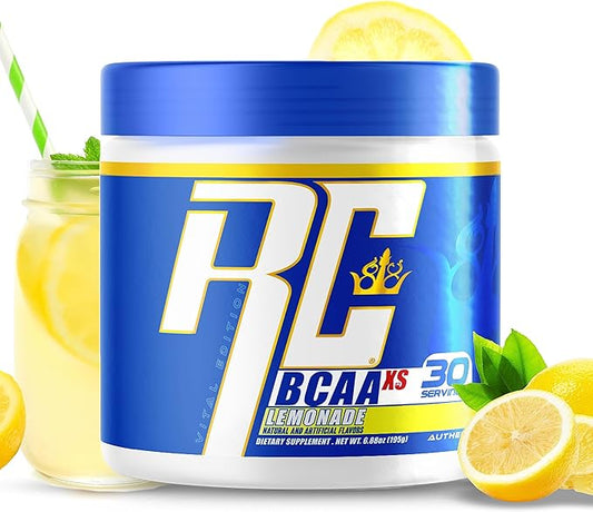 Ronnie Coleman Signature Series 30 Servings, XS BCAAs Amino Acids Powder with EAAs, Sugar Free Hydration Drink and Muscles Recovery Supplements, Lemonade Flavored Post Workout Powder