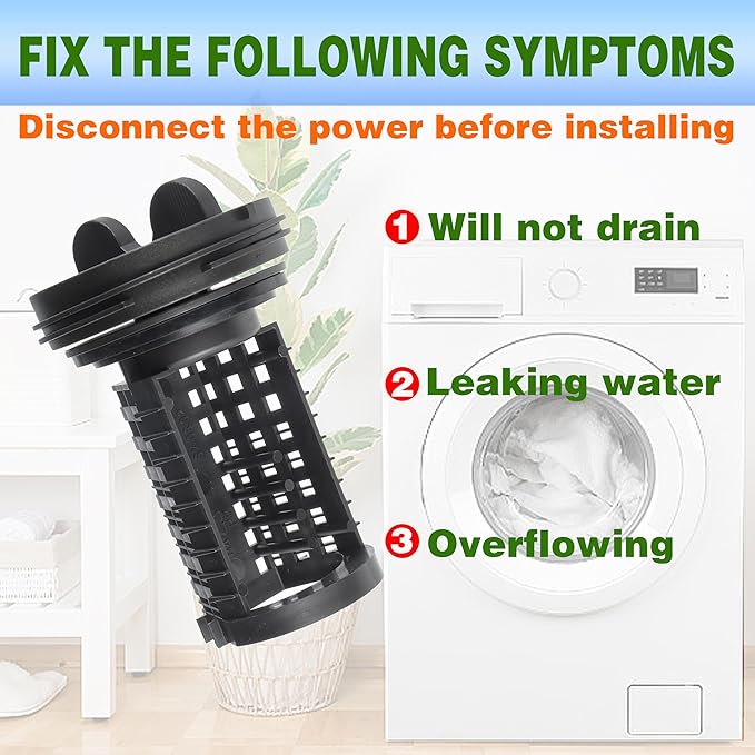 383EER2001A Washing Machine Drain Pump Filter Assembly - Compatible with LG Kenmore Washing Machines Replacement AP4440367 383EER2001F 5230ER3002AAGM75510601 PS3522306 383EER2001F