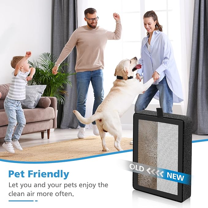 6 Pack LV-H128 Replacement Filter Compatible with LEVOIT LV-H128 / PUURVSAS (HM669A) / ROVACS (RV60) Air Purifier, 3-in-1 HEPA and Activated Carbon Filters, Replace Part #LV-H128-RF