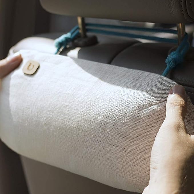 Car Air Freshener - Auto Odor Eliminator - 100% Activated Bamboo Charcoal Air Purifier, Ionizer - Absorb and Remove Smoke Smell - Fragrance-Free Deodorizer - Lasts 365+ Days [Classic Beige]