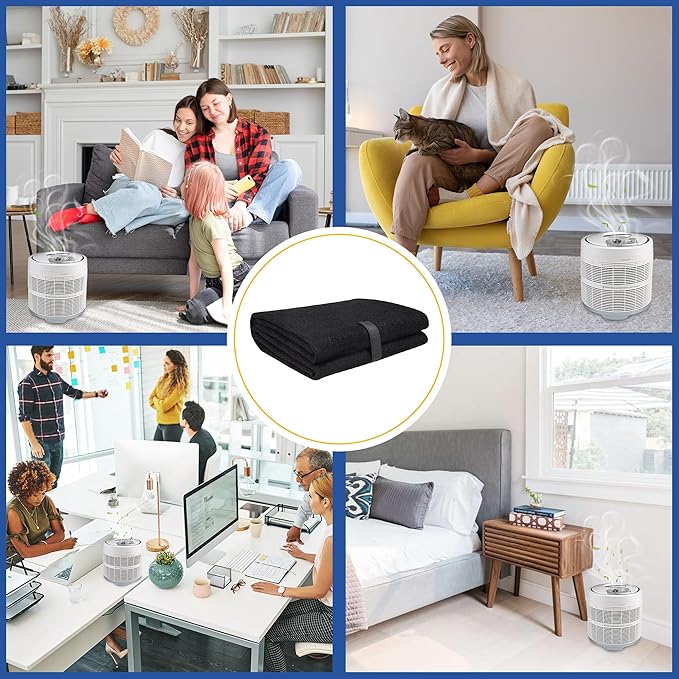 CFS - Pack of 2, Universal Cut to Fit Carbon Pre-Filter Pad Roll for Air Purifiers, Range Hood, Furnace Filters & Conditioner - Fresh Indoor Charcoal Filter Sheet - 10"x48"