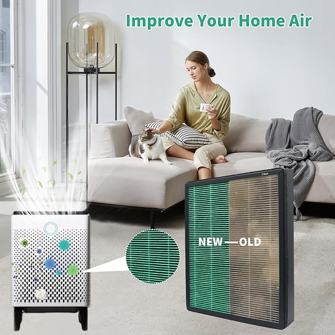 2 Pack Replacement Filter Compatible with Coway AIRMEGA Max2 400 400S 400(G) 400S(G) Air Purifier, Max2 Green H13 True HEPA Active Carbon Filter, AP-2015-FP