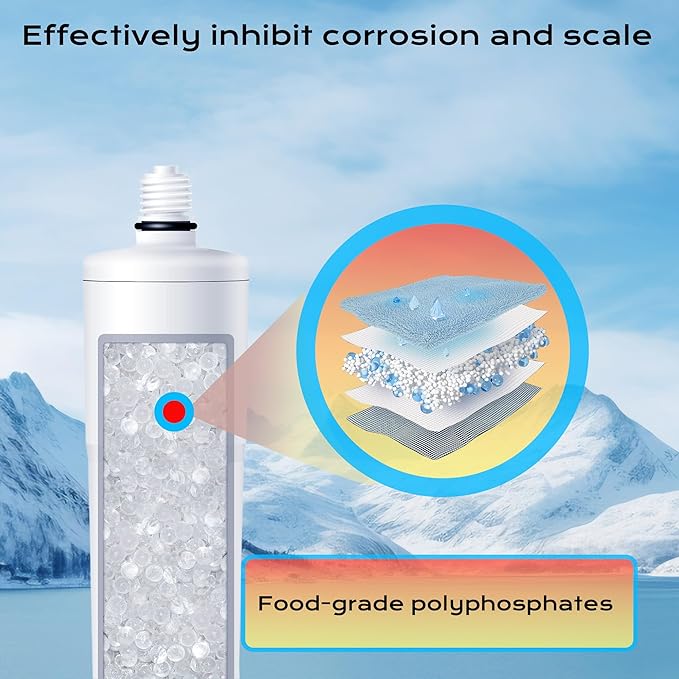 AP431 Cartridge Replacement for Aqua-Pure AP430SS, Water Filter Whole House Scale Inhibition Inline Water System Helps Prevent Scale, 3 Pack