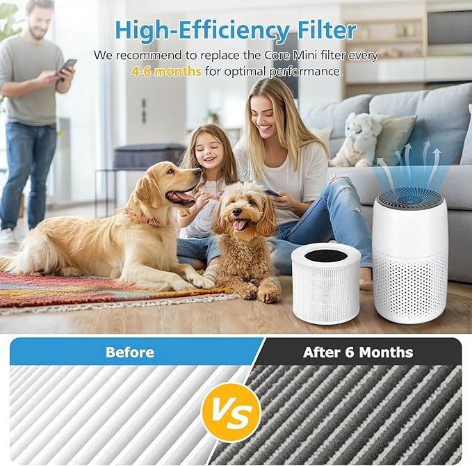 2 Pack Core Mini HEPA Replacement Filter for LEVOIT Core Mini Air Purifiers, 3-in-1 Core Mini-RF Filter Replacement