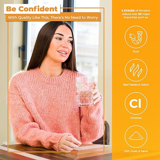 Rotek Water Systems Whole House Water Filtration System, 3-Stage Water Filter System, SED, GAC, ACB, Clean Water, Sediment, Carbon Block, & Granular Carbon Filter, 20 Inch