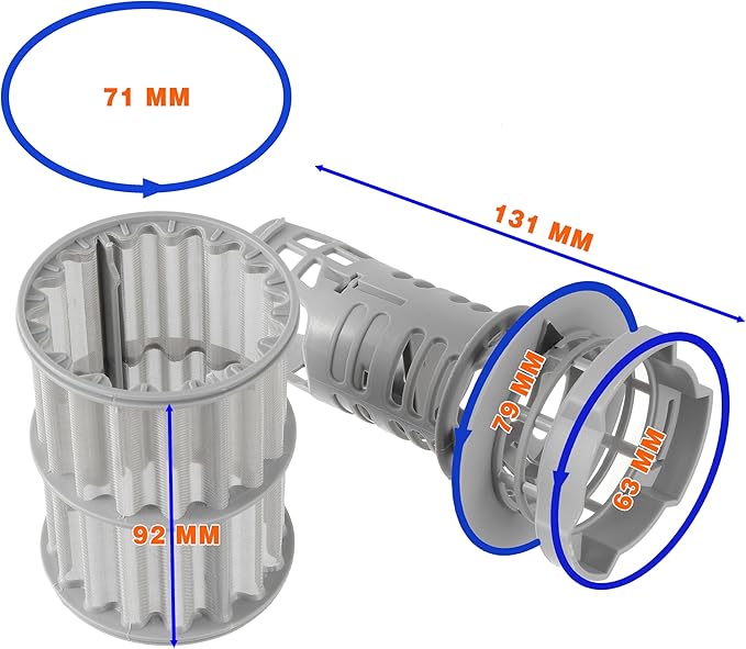 00645038 645038 Micro Filter Dishwasher Drain Filter Compatible with Bosch Thermador Kenmore Dishwasher filter Part Replaces AP4339631 00651097 1560725 651097 AH3479708 EA3479708