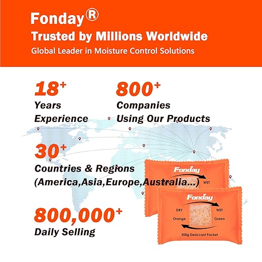 2 x 500Gram Fonday Rechargeable Silica Gel Car Dehumidifier Fast Reactivate Desiccant Bags, Large for Gun Safe Closet Basement Garage Storage Moisture Absorber