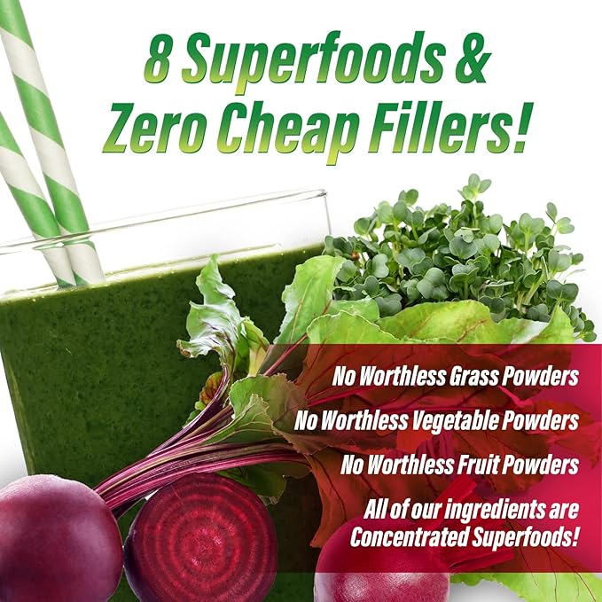Myogenix MyoVite SuperGreens – Greens Powder Daily Supplement – Enhance Digestion, Strengthen Immunity & Improve Alkalinity – Locally Grown Greens – Berry Tropical (30 Servings)