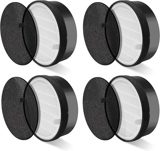 LV-H132 Replacement Filter for LEVOIT LV-H132 Air Puifier, 3-in-1 Nylon Pre-Filter, H13 True HEPA Filter, High-Efficiency Activated Carbon Filter, Part # LV-H132-RF, 4 Pack