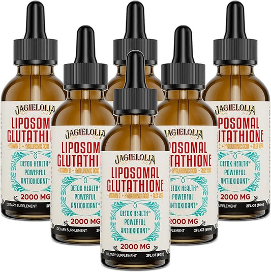 Liposomal Glutathione Liquid 2000MG – Antioxidant Detox Supplement for Women & Men, Aging Defense, Liver Function & Energy, with Hyaluronic Acid + Aloe Vera + Vitamin C, Natural & Vegan, 12 FL.OZ
