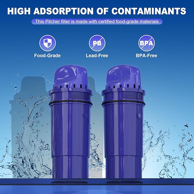 Water Filter Replacement for PUR Pitchers & Dispensers, CRF-950Z, PPF900Z, PPF951K, 4-in-1 Filter System, Reduce Chlorine, PFOA and PFOS, Odor, 2 Pack,by NUTTUTO