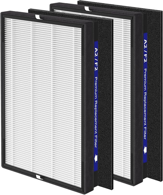2 Pack A2 F2 True HEPA Replacement Filter Compatible with 3M Filtrete Room Purifier Models FAP-C02-A2, FAP-C03-A2, FAP-T03-A2, FAP-C02WA-G2, FAP-C03BA-G2, FAP-T03BA-G2, FAP-SC02N, Part # 1150101