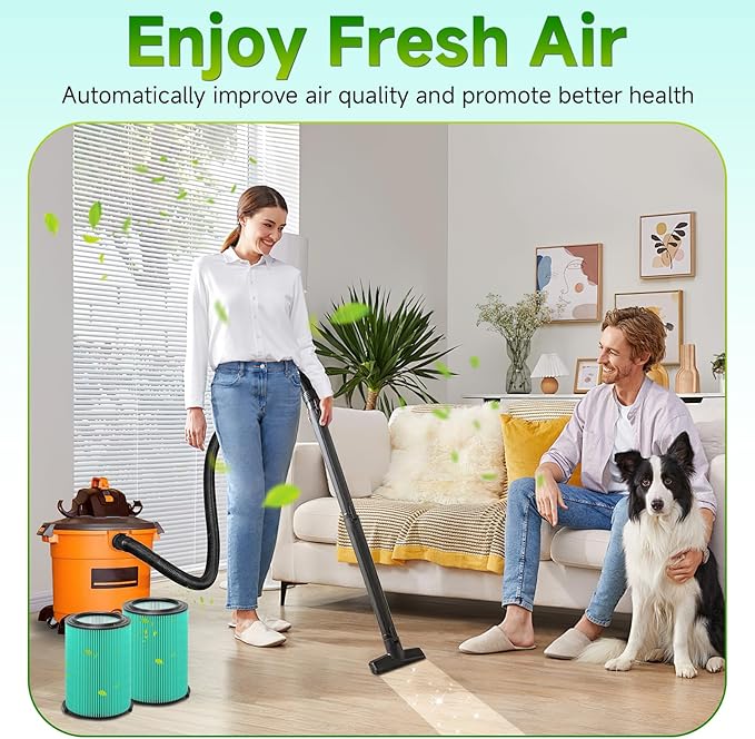 2 Pack VF6000 Replacement Filter for RIDGID, Standard Wet/Dry Vac Filter Vf6000 Compatible with RIDGID Vacs Wet Dry 5-20 Gal, 6-9 Gal for Husky Vacuum