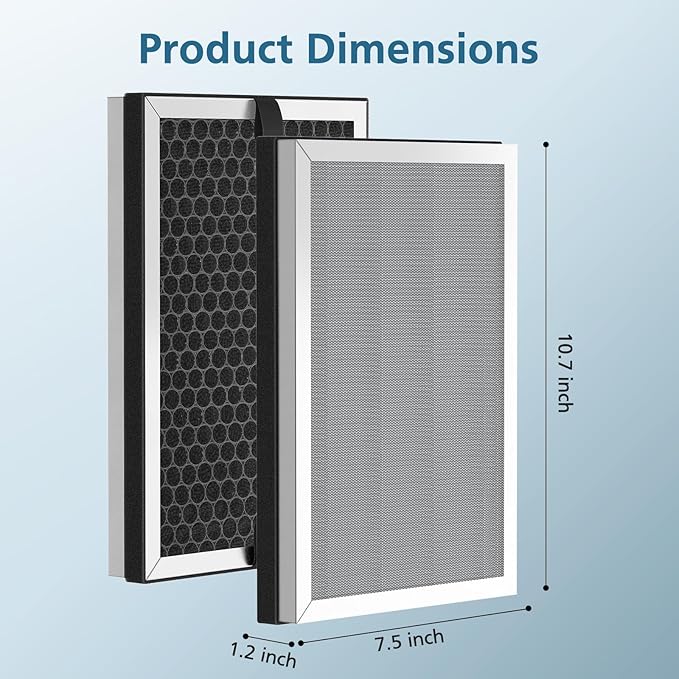 JF260 Replacement Filter Compatible with JF260 Air Purifier, 3-in-1 Pre-Filter, HEPA, Activated Carbon Filtration System - 4 Pack