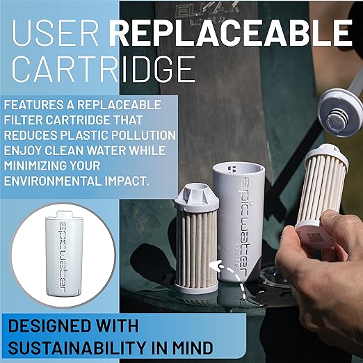 Epic Water Filters Nalgene OG Water Bottle with Filter, USA Made, BPA Free, Removes 99.99% Tap Water Contaminants, Forever Chemicals