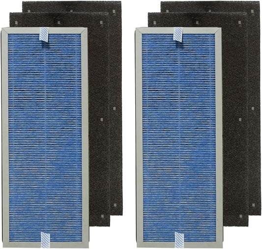 PUREBURG Replacement Filter Set Compatible with Membrane Solutions MS18 Air Purifier,2-Pack H13 HEPA 4-Stage Filtration Activated Carbon Air Clean Dust VOCs Odor