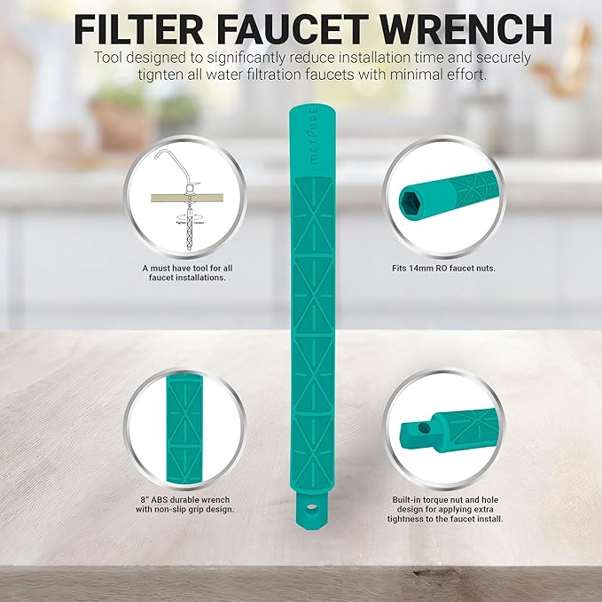 Non-airgap RO Faucet Reverse Osmosis Drinking Water Filtration System Water Dispenser Spout (Brushed Gold). Euro Style with Faucet Wrench. NSF Certified.