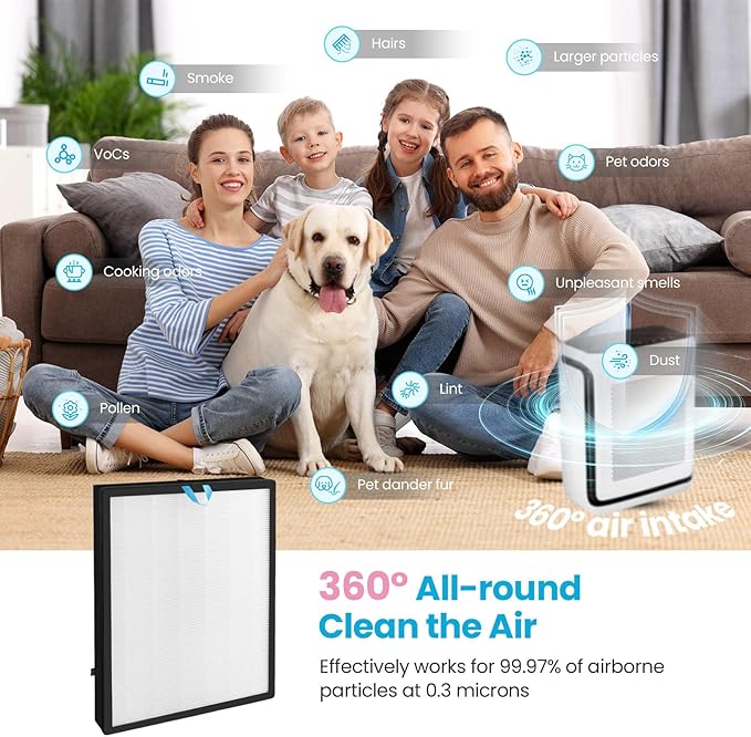 Vital 200S Pet Care Replacement Filter, Compatible with LEVOIT Vital 200S and Vital 200S-P Air Purifier, High-Efficiency Activated Carbon Vital 200S-P Replacement Filter, Vital 200S-RF, 2 Pack