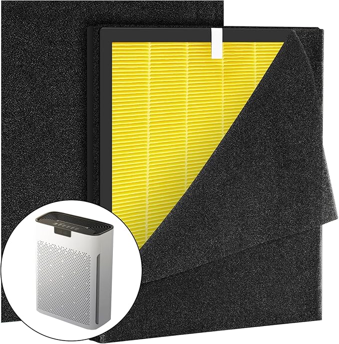 1PACK for KJ190L Washable replacement filter element, compatible with MOO-KA KJ190L Air-Purifier,High-Efficiency activated carbon 3-stage filtration PET