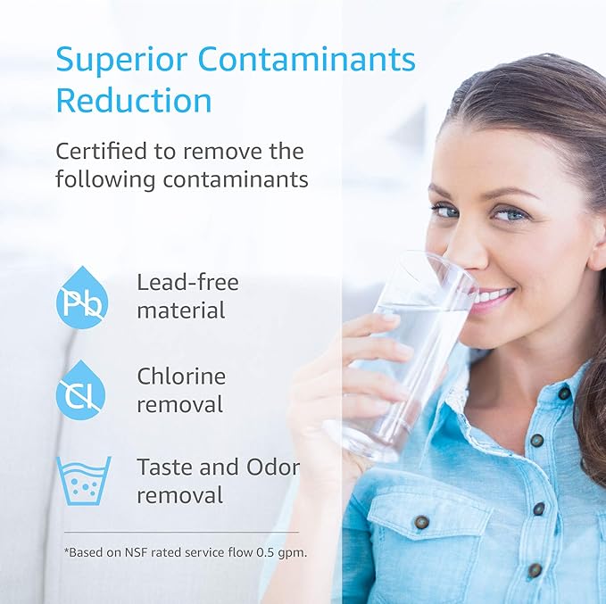 AQUACREST FQSVF FQSVN Under Sink Water Filter, Replacement for GE FQSVF, FQSVN, FQSLF, GXSV65R, NSF 42 Certified (2 Pack), Model No.AQU-FF23-VF, Package May Vary