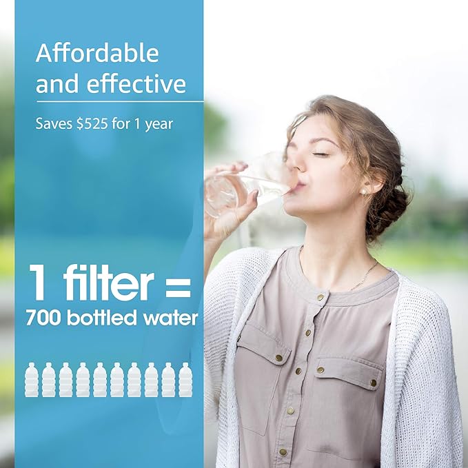 AQUA CREST Faucet Water Filter, Replacement for Brita® Filter, Brita® Faucet 36311 On Tap Water Filtration System, FR-200, FF-100 Replacement Filter, White (4 Packs)