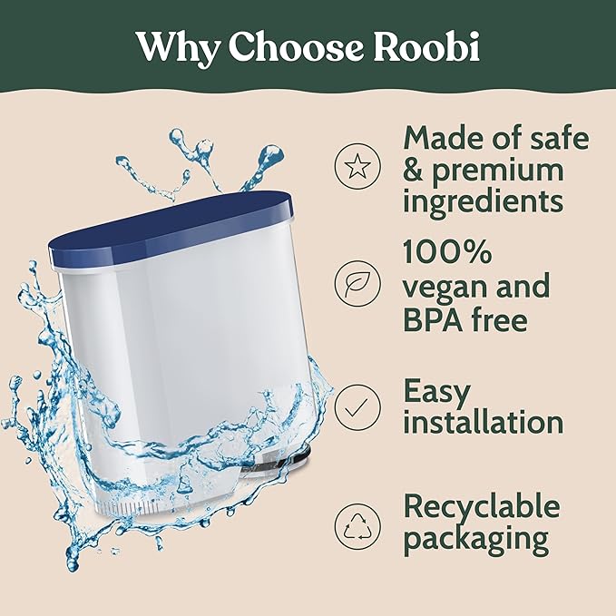 Roobi Philips Compatible Water Filters. Specially Designed for Philips Saeco Coffee Machines, Carbon Neutral Philips Aqua Clean Water Filters. 2 Pack, 6 Months Supply.